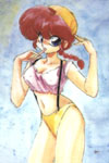 Ranma chan in a very wet shirt.  Is it hot in here or is it just me?