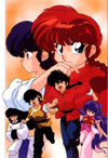Ranma chan & Akane in the back, Ranma kun, Ryoga, Shampoo, & Mousse up front.